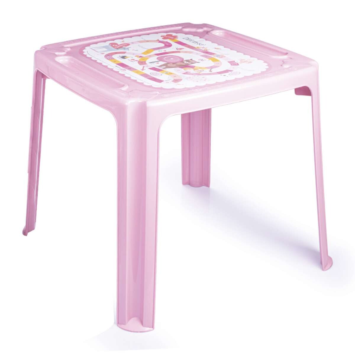 Mesa Plástica Infantil PVC Varios Diseños - Rosa 