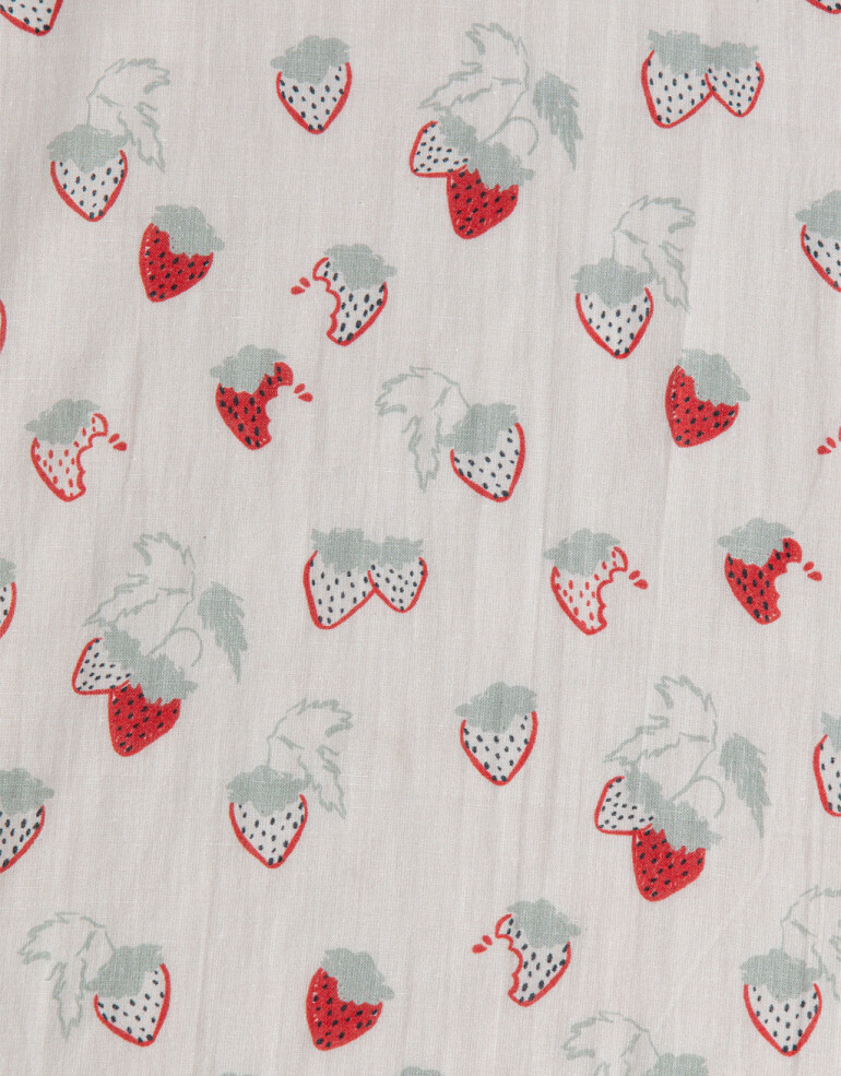 Pañuelos Raso Estampados Varios Pañuelo De Material Reciclado Frutillas - Rojo Frutilla