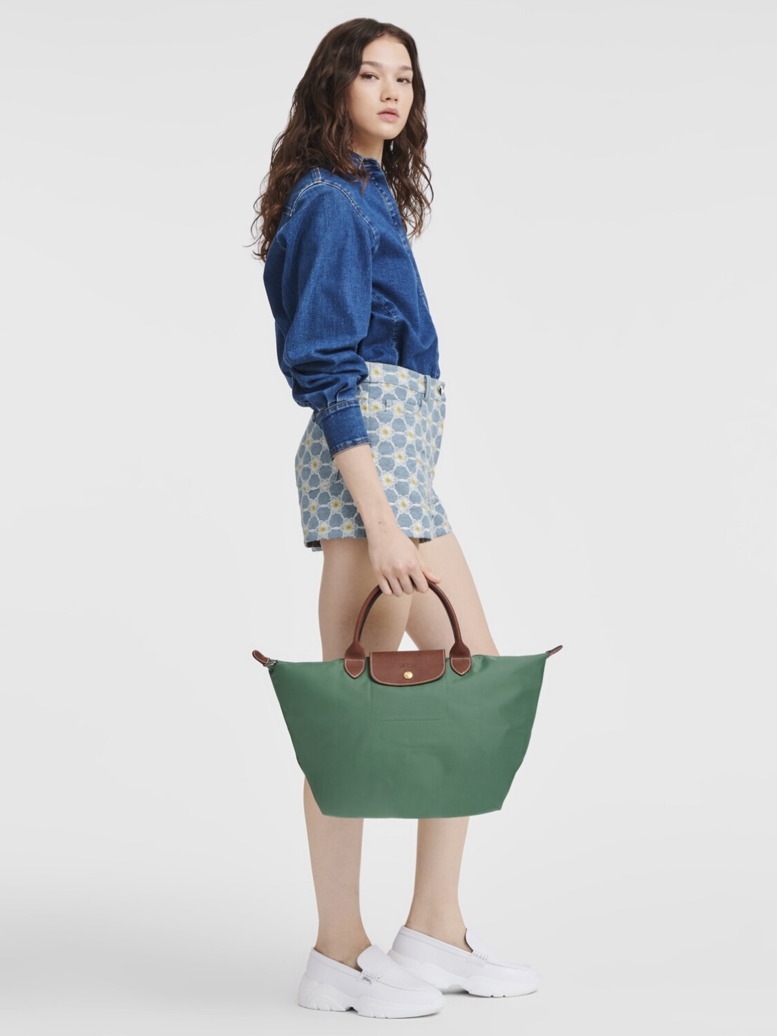 LONGCHAMP - Le Pliage Original Cartera de mano M Verde