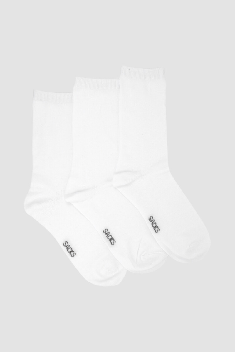 Pack de tres medias lisas. de algodón. en varios colores sur Variante 39