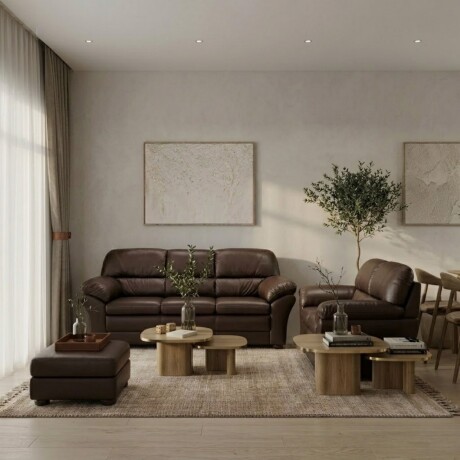 Juego de living 3+2 Cuero Natural Juego de living 3+2 Cuero Natural