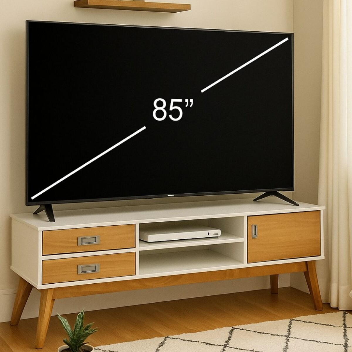 Rack de tv Linea Metro - Blanco/Miel 