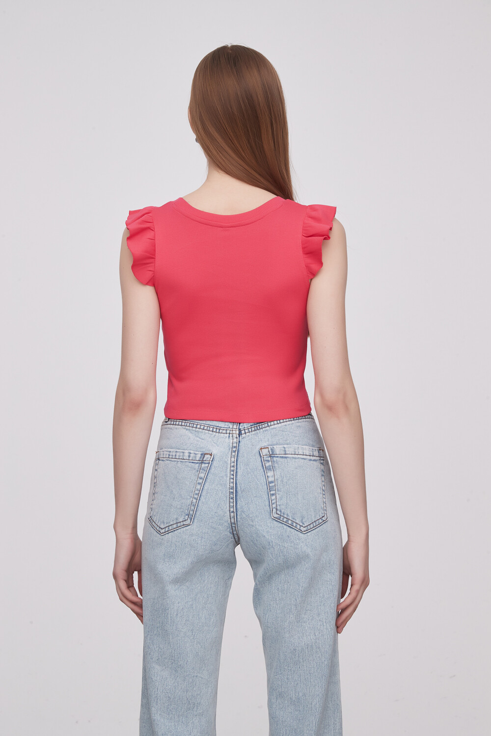 Remera Cetine Rojo Coral