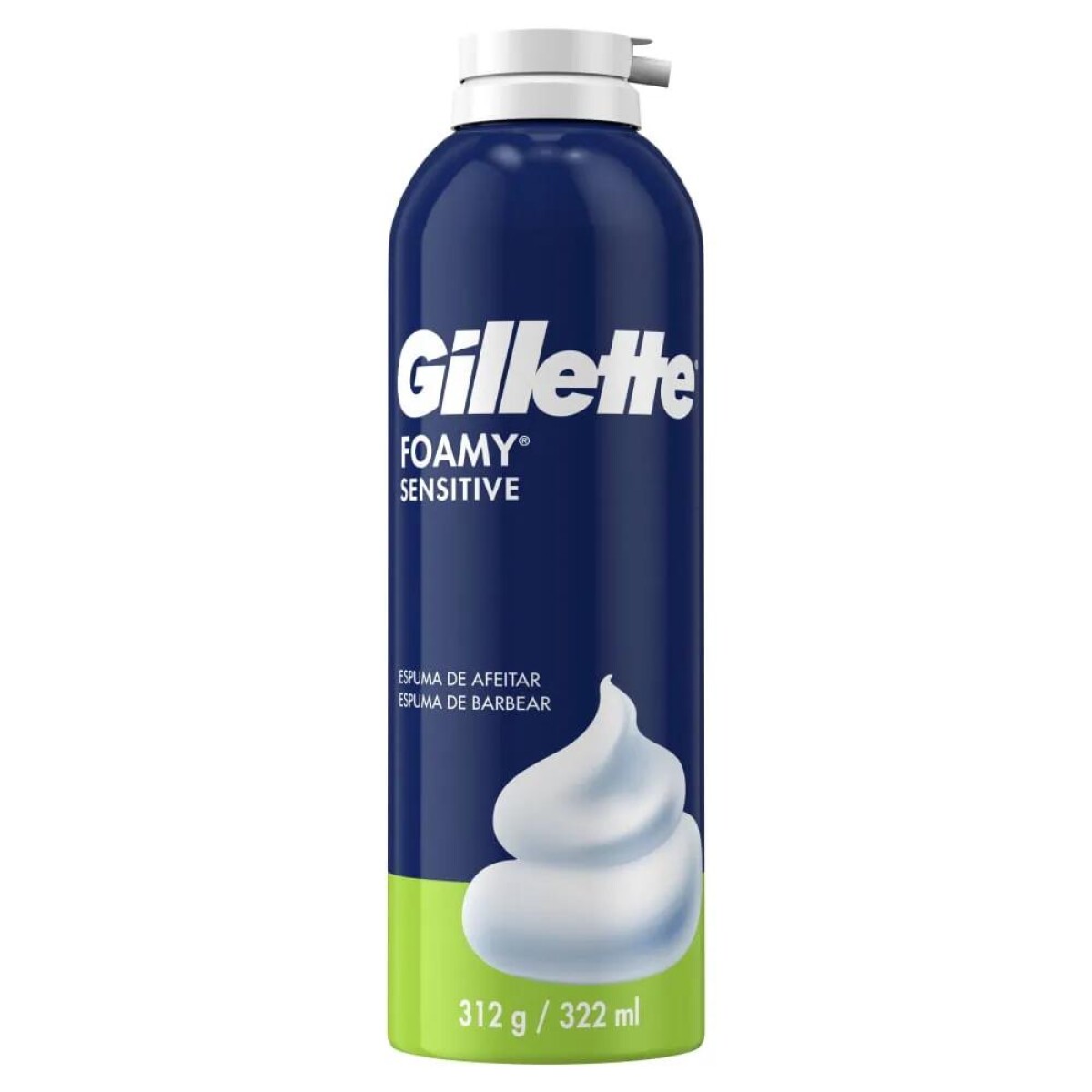 Espuma de Afeitar Foamy Sensitive para Piel Sensible 312 g - Gillette 