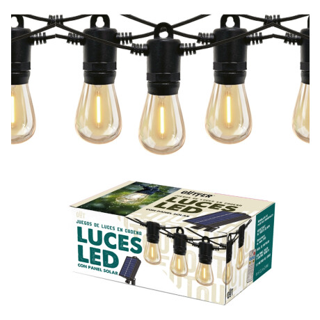 Guirnalda Guia De Luces Led Solar 7.5 Mts Luz Cálida Blanco