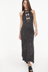 Vestido Espiral Negro Lurex
