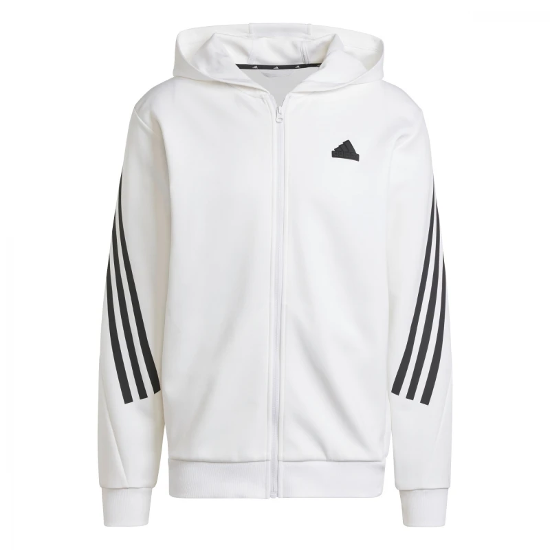 Abrigo Future Icons 3-Stripes Full Zip Hoodie de Hombre Blanco