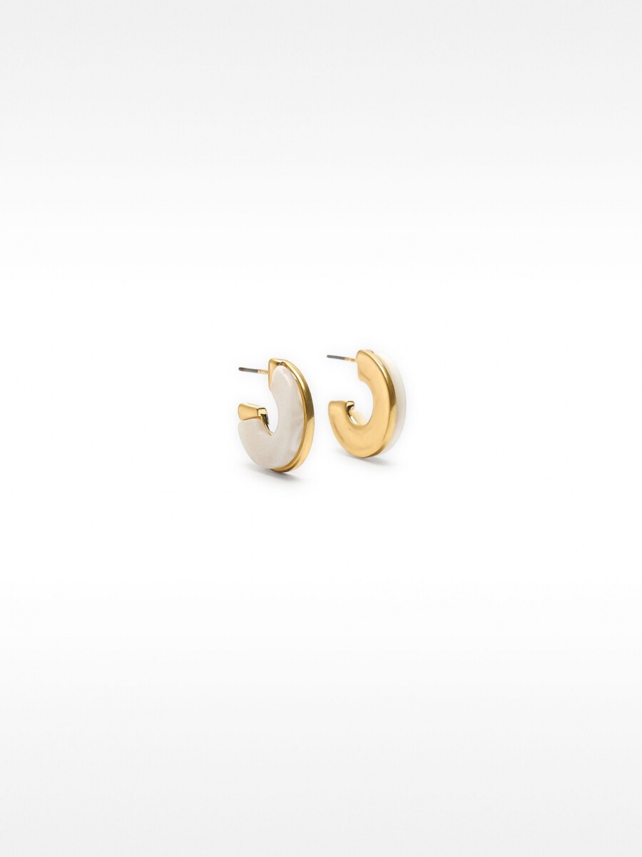 Aros Con Efecto Piedra blanco