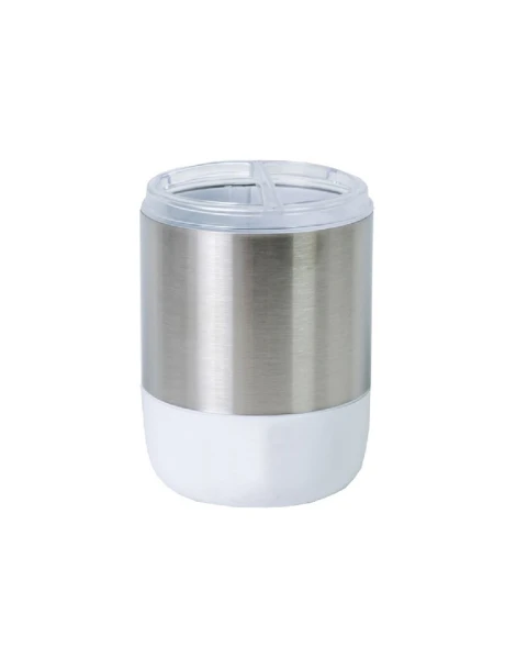 PORTACEPILLOS LIMA ACERO INOXIDABLE BLANCO. D8.5xH10CM PORTACEPILLOS LIMA ACERO INOXIDABLE BLANCO. D8.5xH10CM