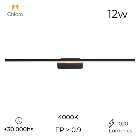 Luminaria Barra de led lineal 60cm negra 12w Luminaria Barra de led lineal 60cm negra 12w