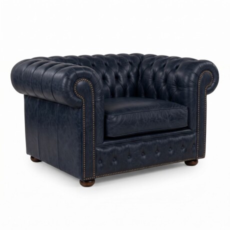 Sofá Chesterfield Novo - Cuero Básico - 1 cuerpo Negro - (Preventa)