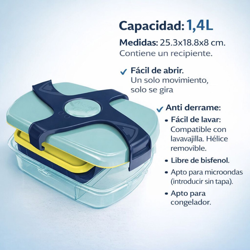 Vianda Tupper Escolar Infantil 1.4L Anti Derrame Maped - Verde Vianda Tupper Escolar Infantil 1.4L Anti Derrame Maped - Verde