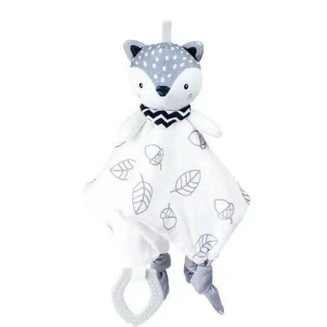 Manta/peluche de apego en tonos neutros Zorrito blanco