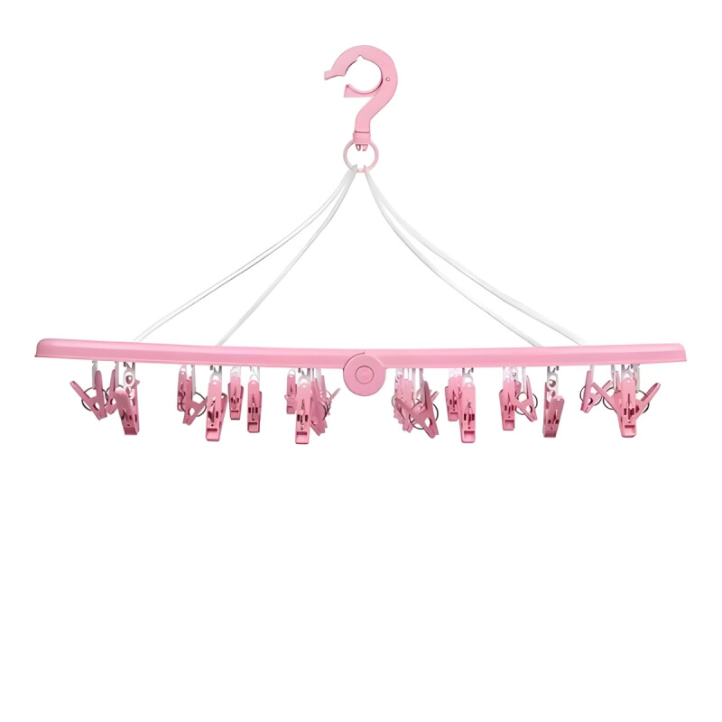 Tendedero portátil 32 palillos rectangular plástico ROSA