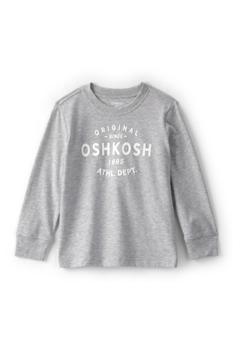 Remera de algodón, gris, con logo. Talles 2-5T Sin color