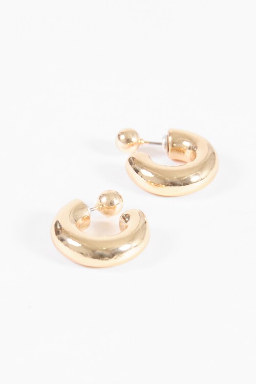 Aros gruesos pin circular dorado