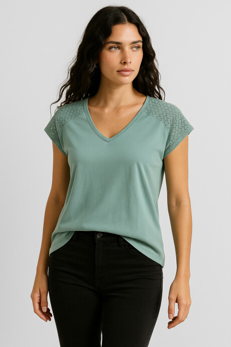 Remera Selam Verde Azulado