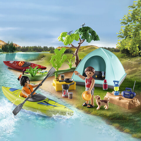 Camping Familiar con Kayak Playmobil 54 Piezas U