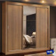 Ropero Placard 3 Puertas Corredizas 1 Espejo Monaco Marrón