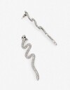 Aros Colgantes Largos Strass Aros Colgantes De Víbora - Plateado Hematite