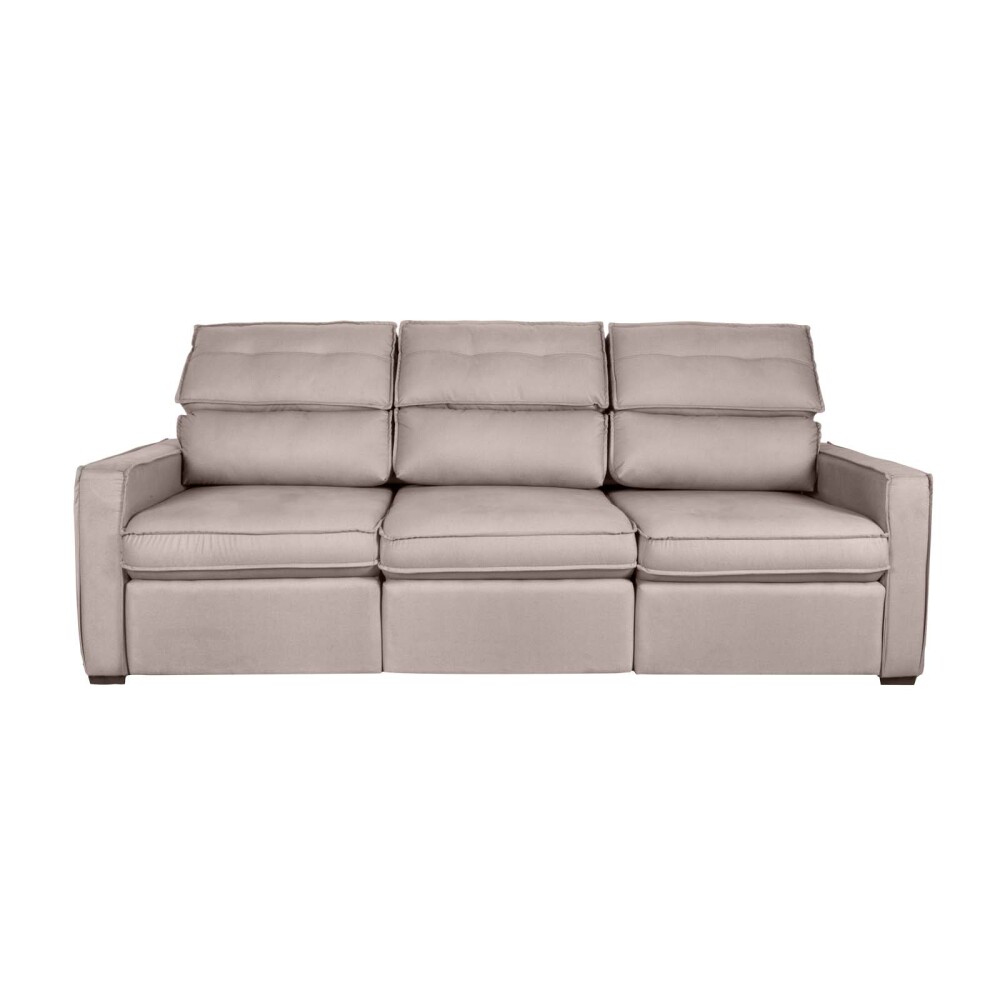 SOFA RETRACTIL 3 CUERPOS TELA MARRON AMBAR CHOC.