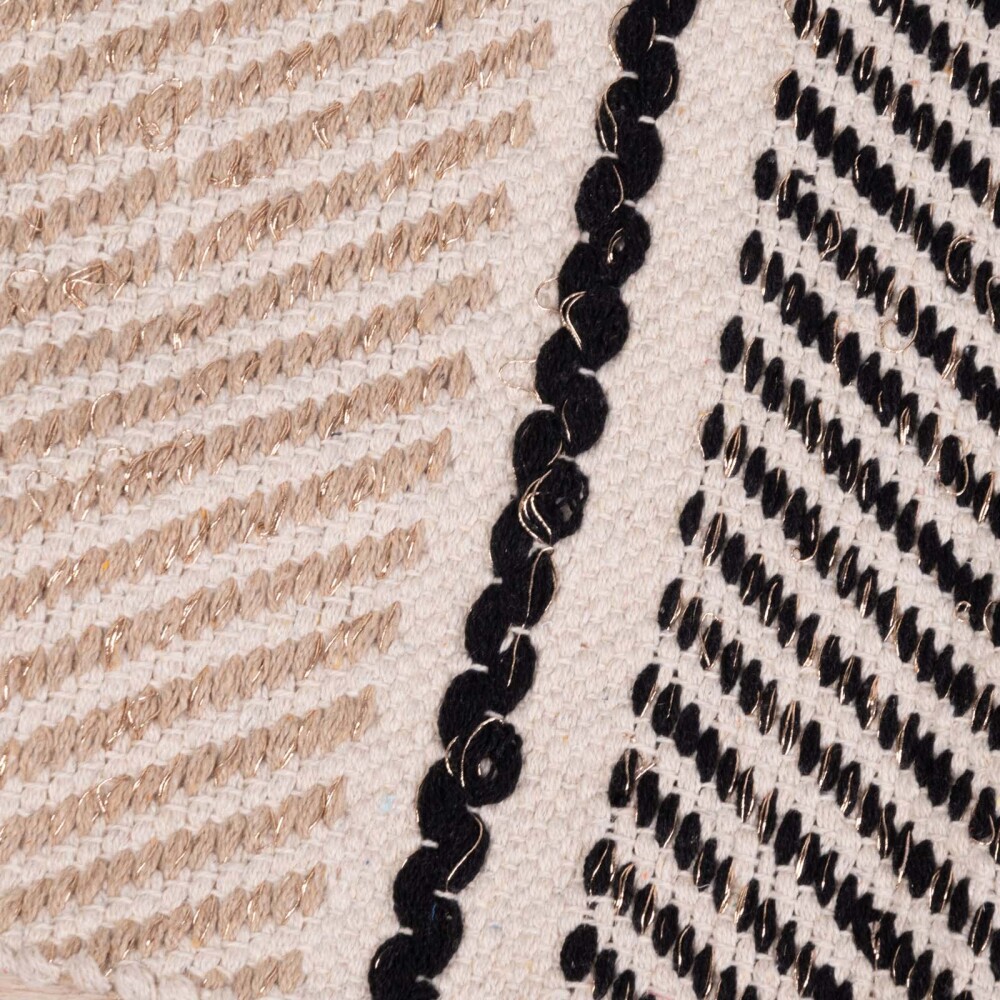 ALFOMBRA SILVES 60X90 ALGODON-Y-POLIESTER NATURAL-BEIGE NEGRO/NATURAL