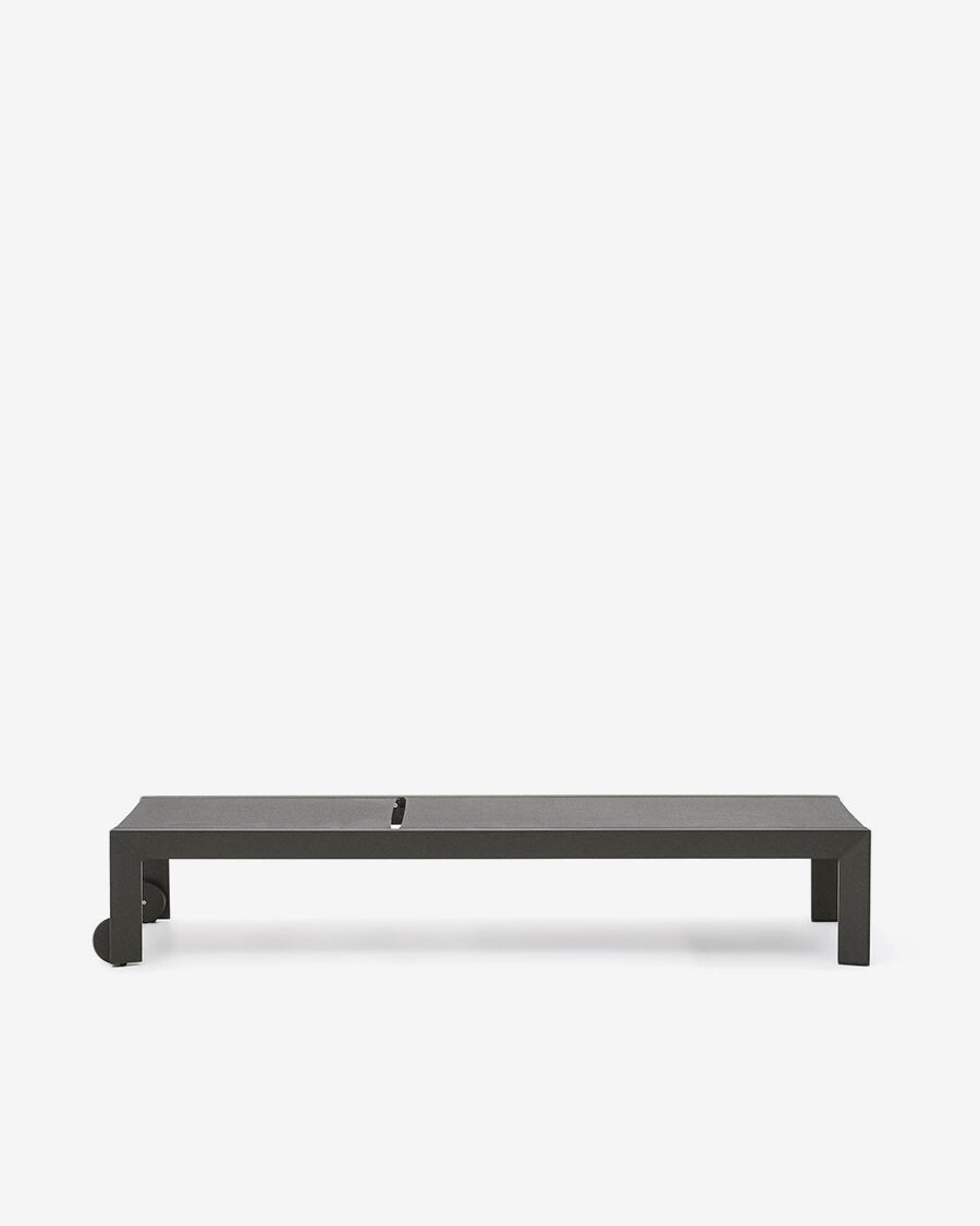 Tumbona Canutells de aluminio con acabado gris oscuro gris oscuro