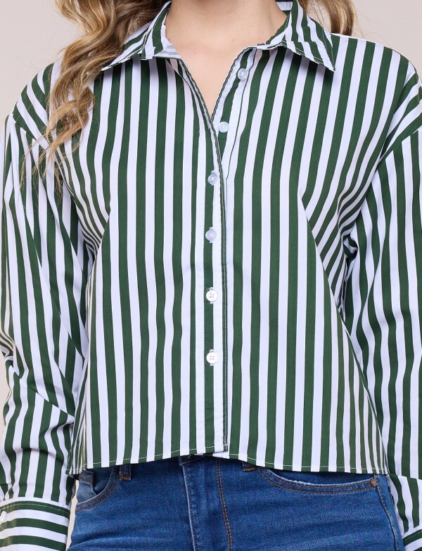 Camisa Crop Lineas VERDE/MULTI