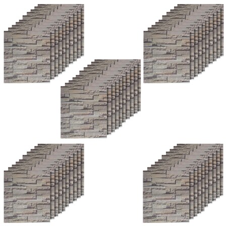 50 Placas Revestimiento Pared Autoadhesiva 70x77cm Promo X50 Piedra Clara