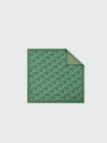 Longchamp -Pañuelo de seda 70 X 70 , Longchamp Aguamarina