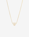 Cadena Corta con Dije Piedras Cadena De Acero Dije Inicial L - Dorado