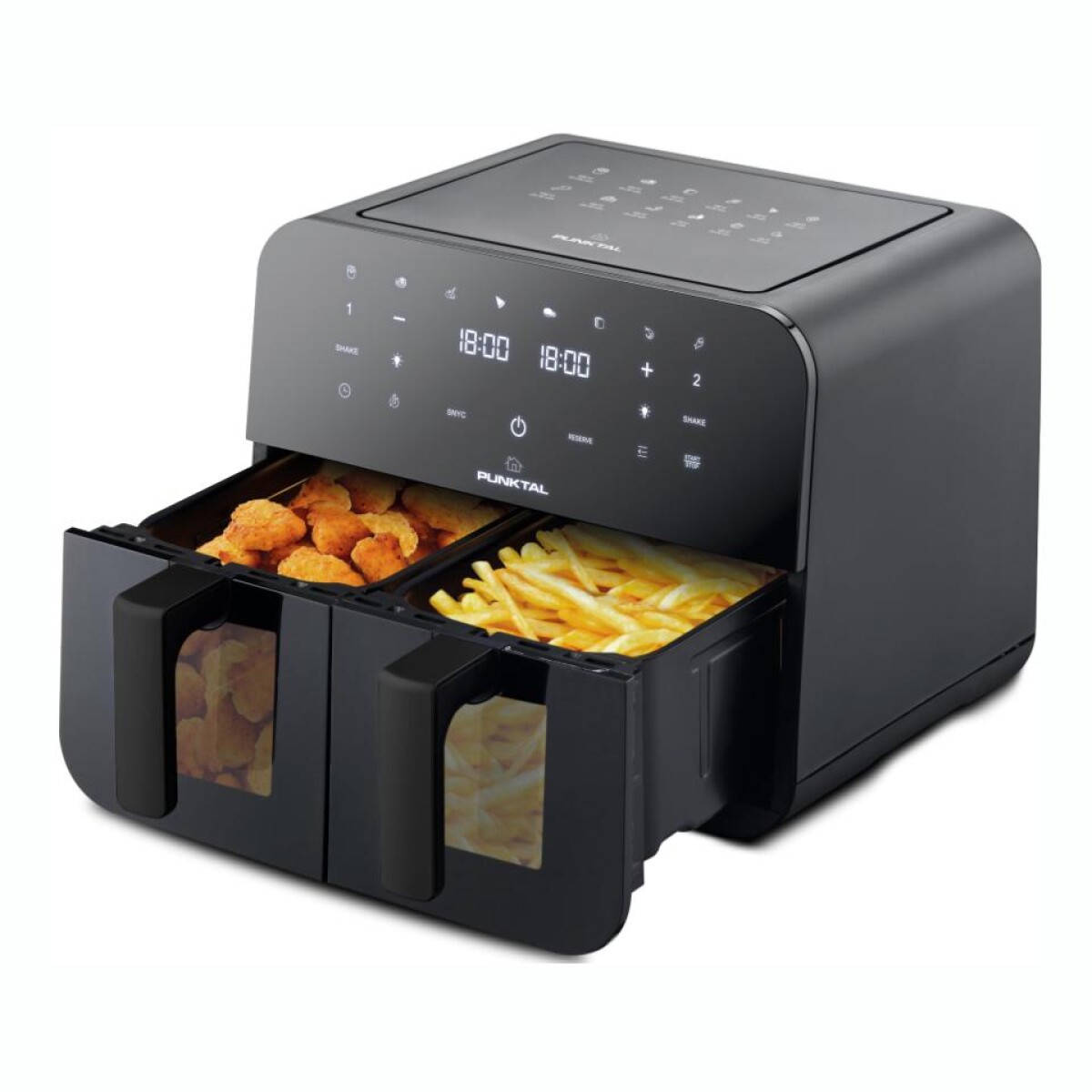 Freidora Sin Aceite PUNKTAL PK-909FD 2400W Doble Cesto Digital 9L 