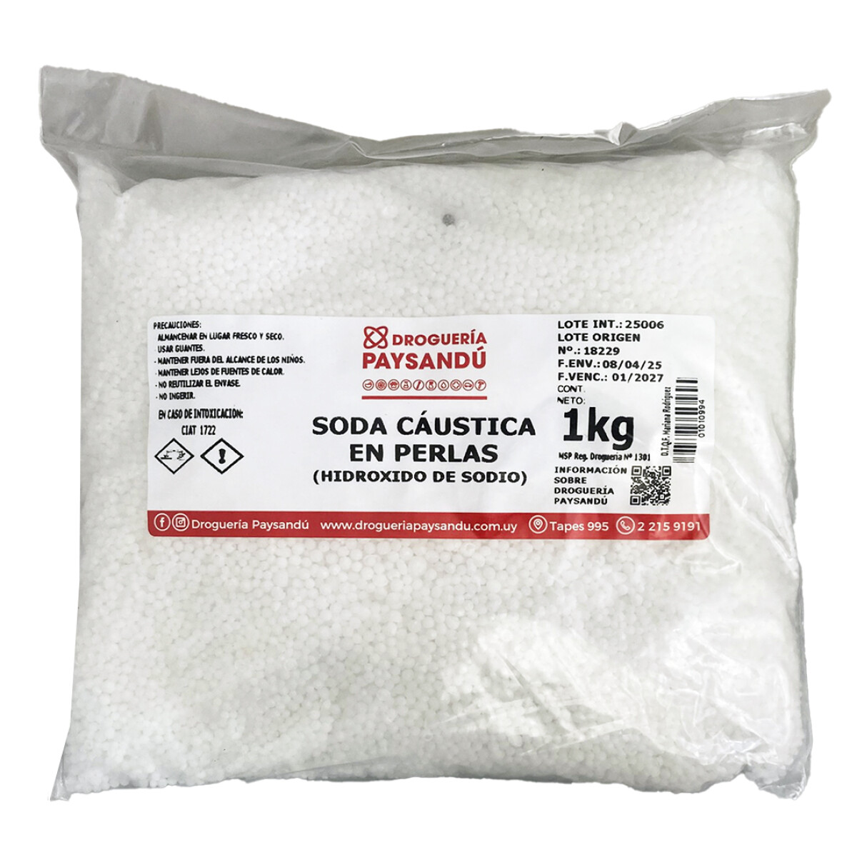 Soda Cáustica Perlas - 1 kg 