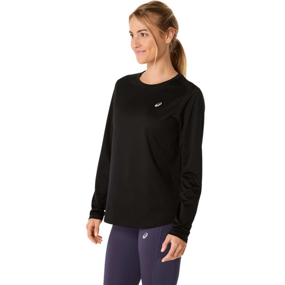 Polo Runnig Asics Silver LS Top Mujer Performance Black
