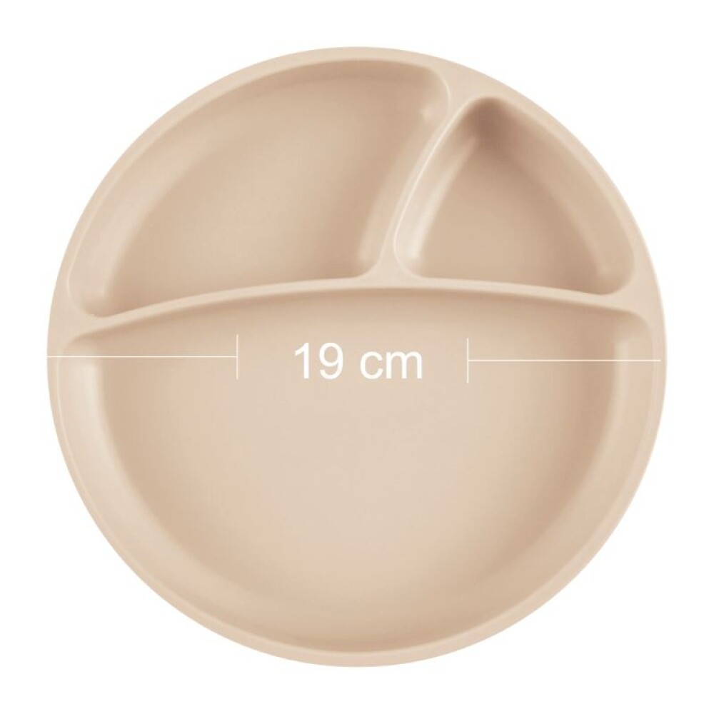 Plato con divisiones ventosa MinikOiOi beige