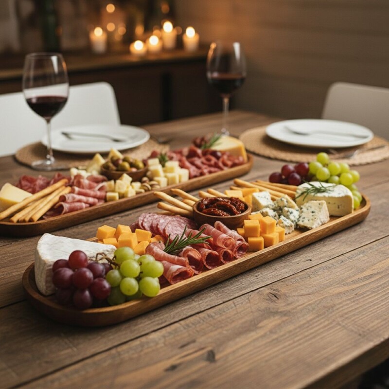 BANDEJA OVAL MARRON COMB 60X15X2CM Unica