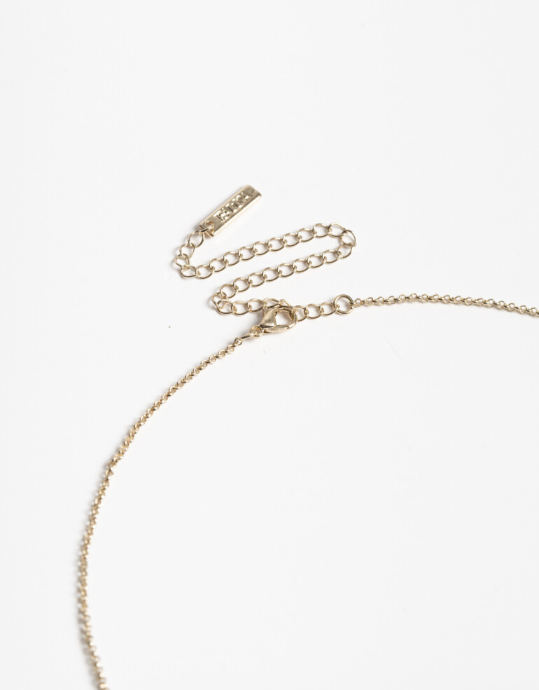 Collares Cortos Strass Collar Corto De Corazones Cubic - Dorado