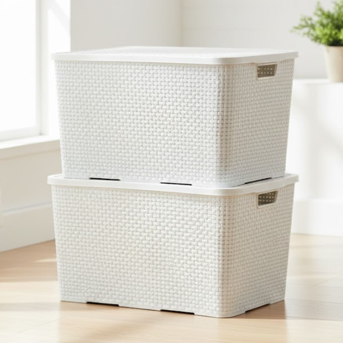 Set x2 Caja ratán 40 lts - BLANCO 