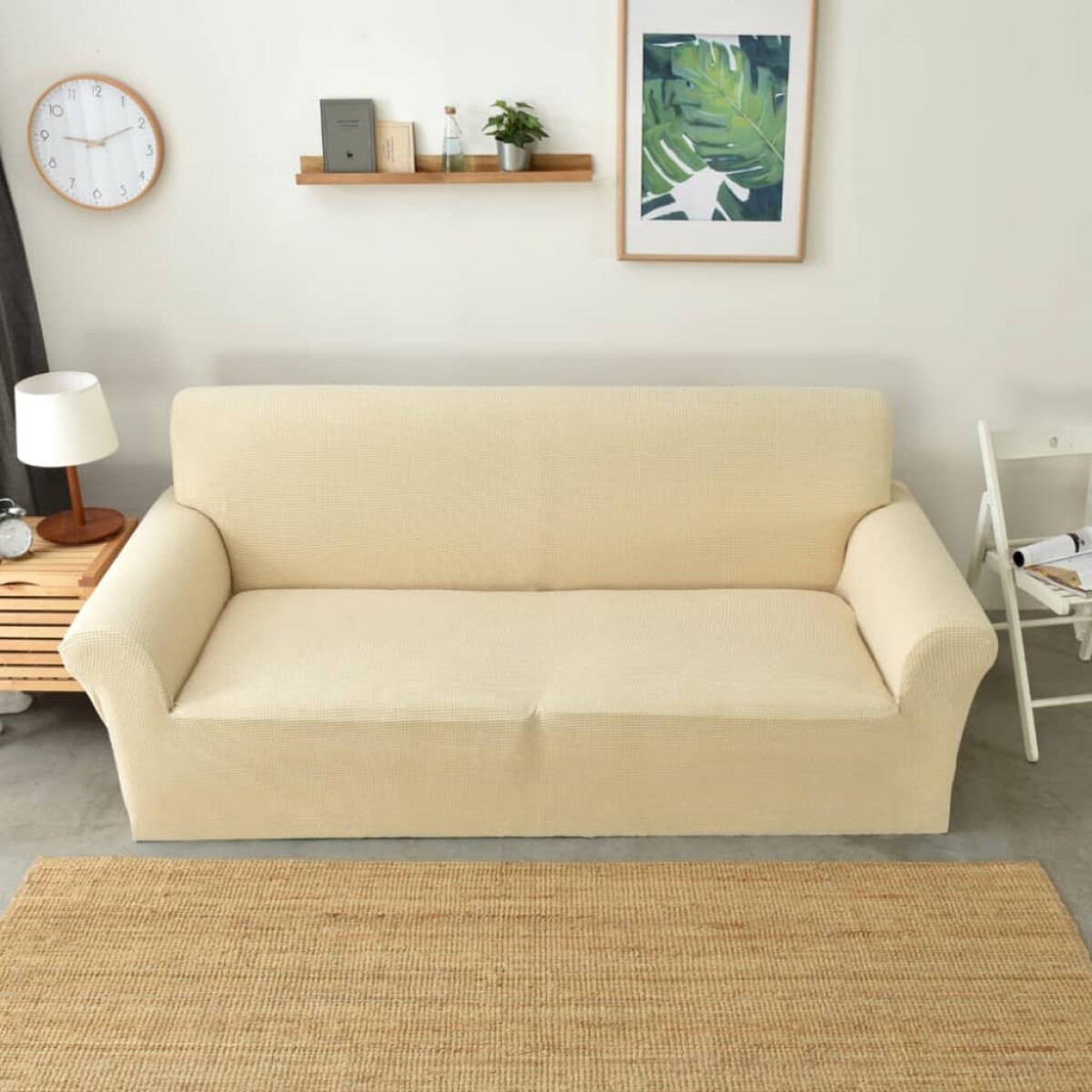 Funda sillón 3 cuerpos lisa - crema 