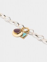 Pulsera De Eslabones Colgantes Con Esmalte multicolor