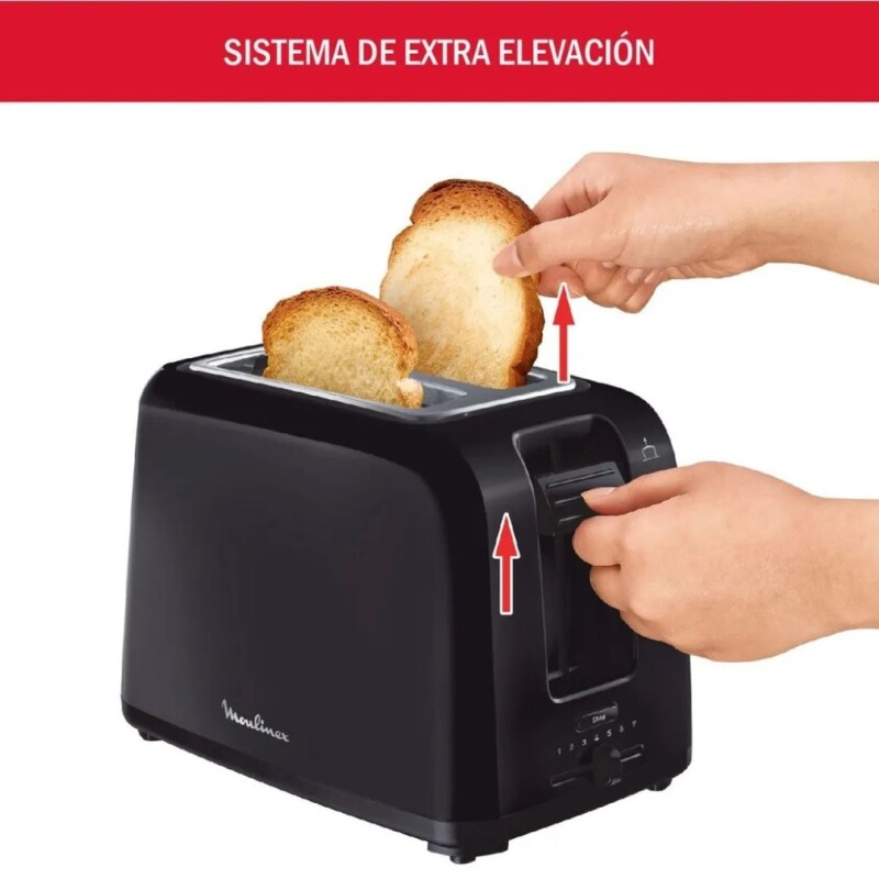 Tostadora Moulinex Vita | 7 Niveles tostado | 2 rebanadas anchas | Color negra. Tostadora Moulinex Vita | 7 Niveles tostado | 2 rebanadas anchas | Color negra.