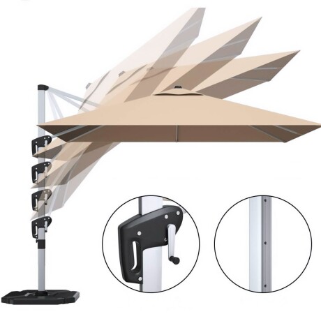 Sombrilla Colgante Dolce Doble Capa Marrón 3M x 3M Sombrilla Colgante Dolce Doble Capa Marrón 3M x 3M