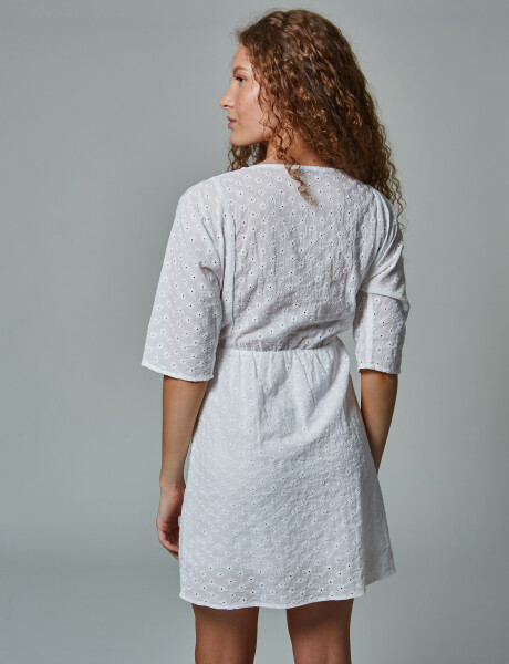 Vestido broderie blanco