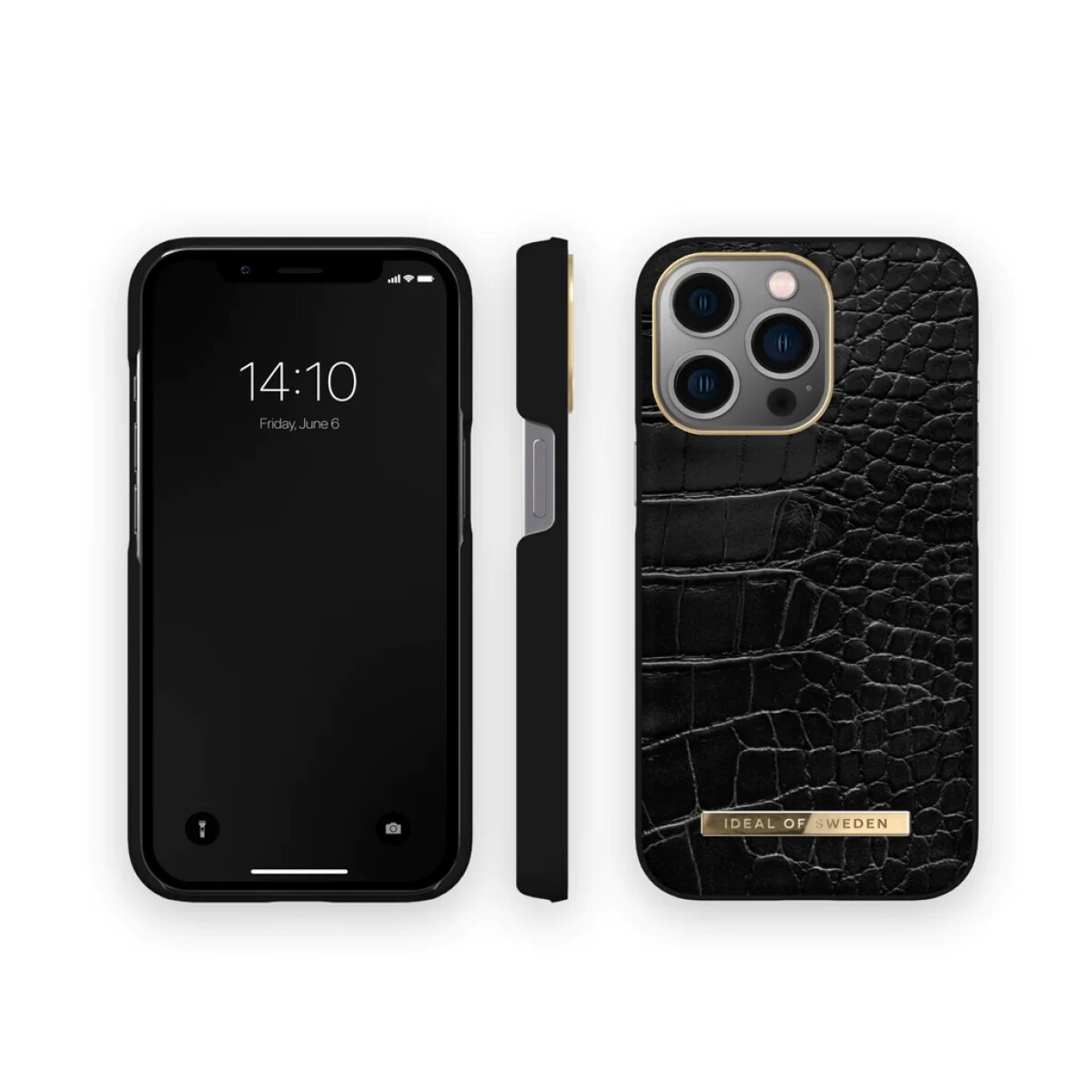 Protector Atelier Case Ideal of Sweden para iPhone 14 Pro Max Neo noir croco