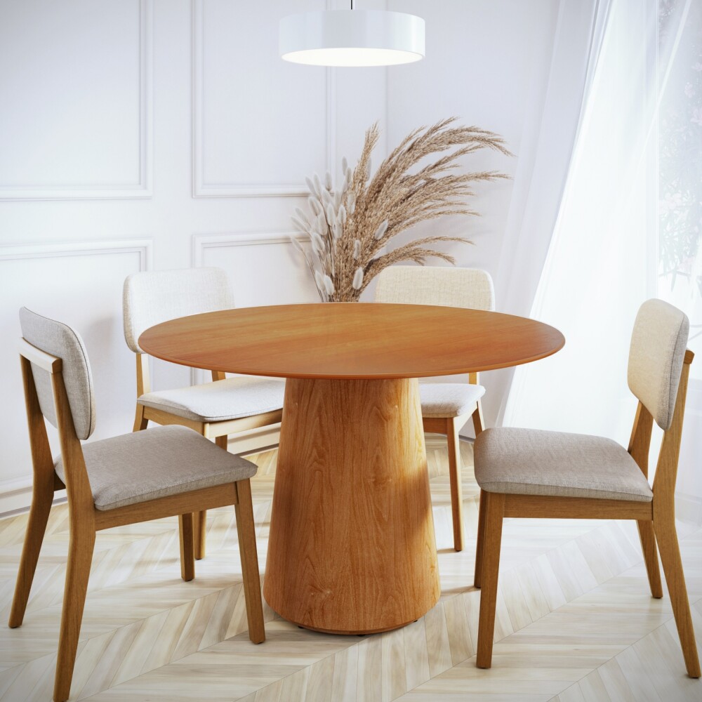 Mesa de Comedor Zara 1.2 Redonda - Línea Manhattan Marrón