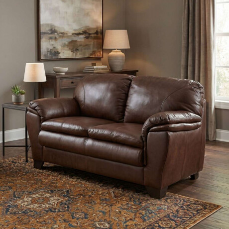 Sillon 100% Cuero 2 Cuerpos Monza Caramelo