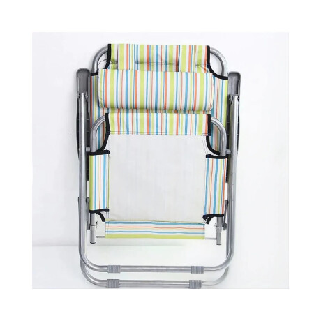 Silla Reclinable 3 Posiciones Pleg Con Almohada Hasta 100kg Multicolor