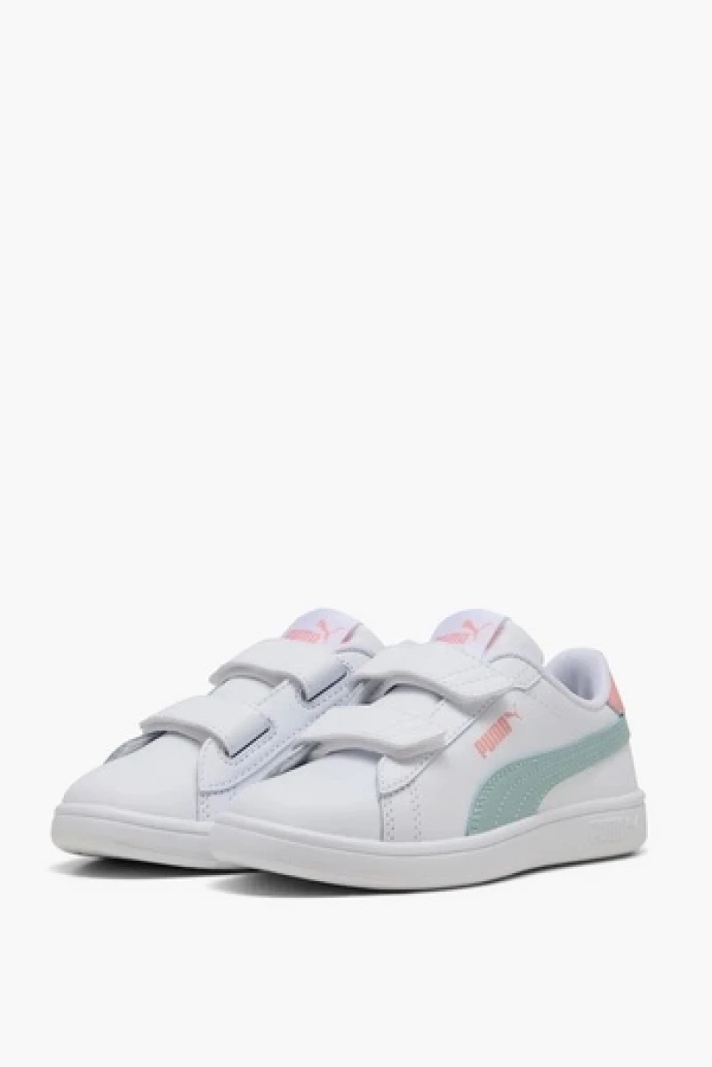 Champion Puma Smash 3.0 L V Inf Blanco/Verde agua/Coral - BLANCO/ROSA VE14 