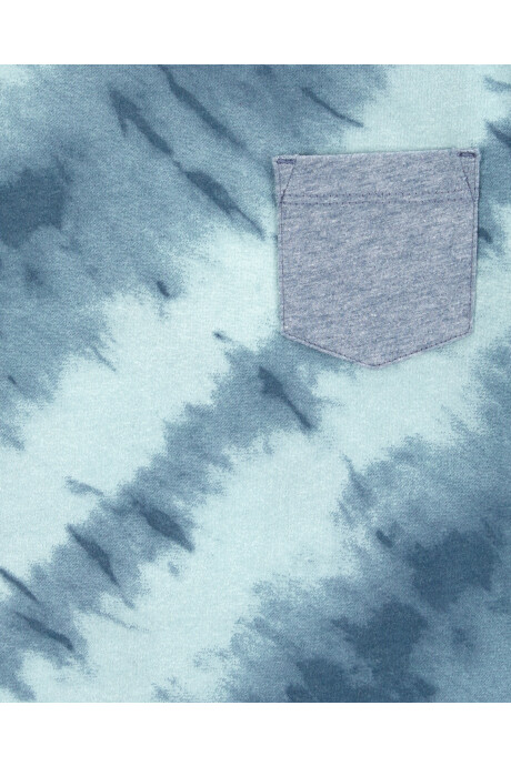 Remera de algodón con bolsillo y diseño tie-dye Sin color