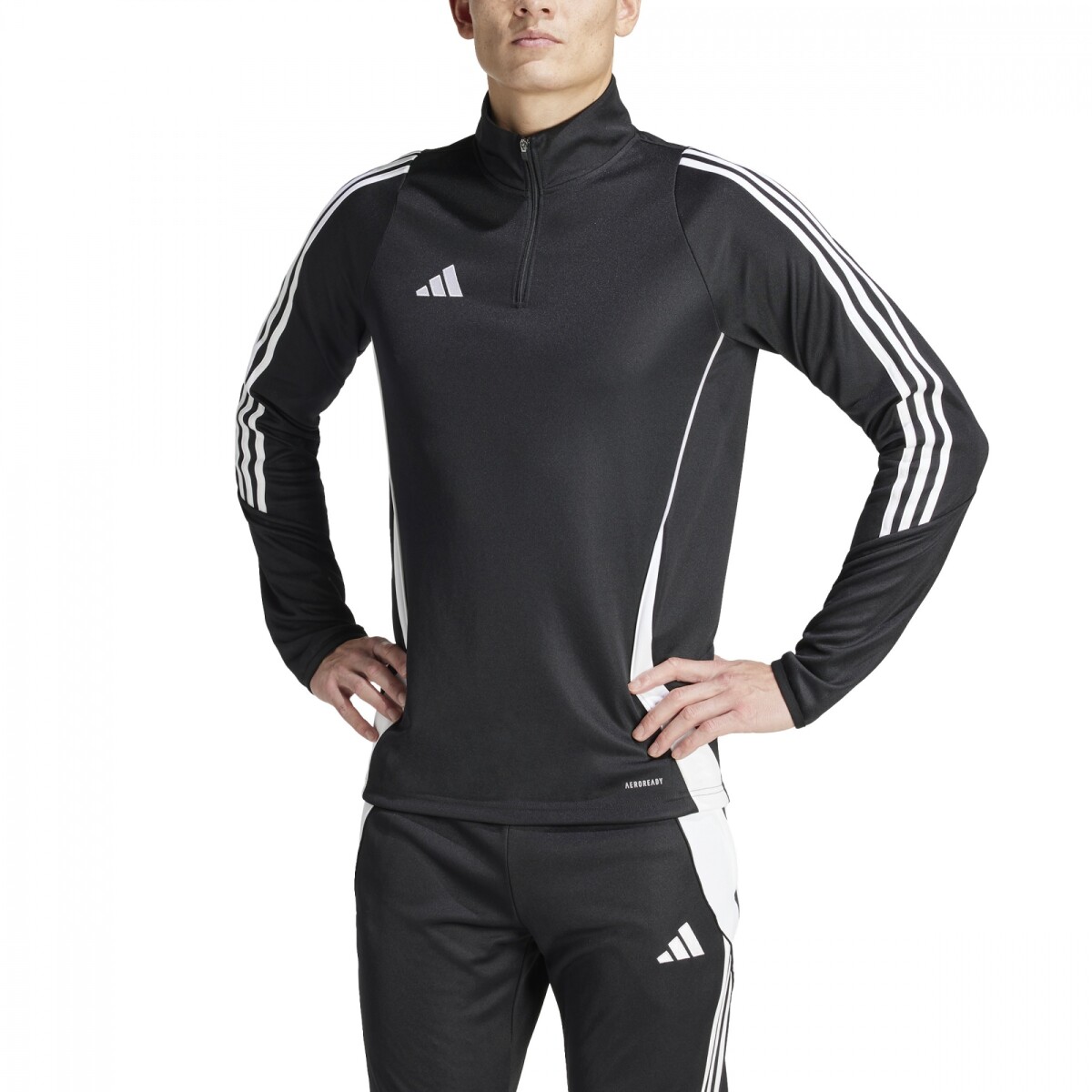 Buzo de Hombre Adidas Zip Tiro 24 Adidas - Negro - Blanco 